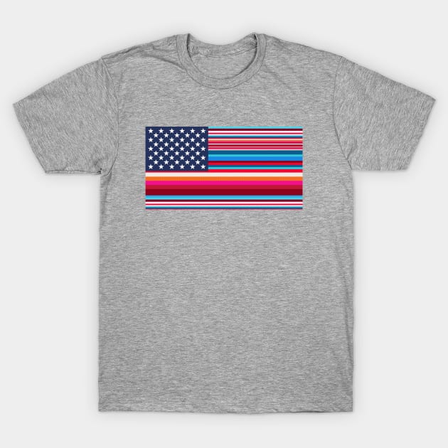 Proud Mexican American // Serape American Flag // USA Serape T-Shirt by Now Boarding